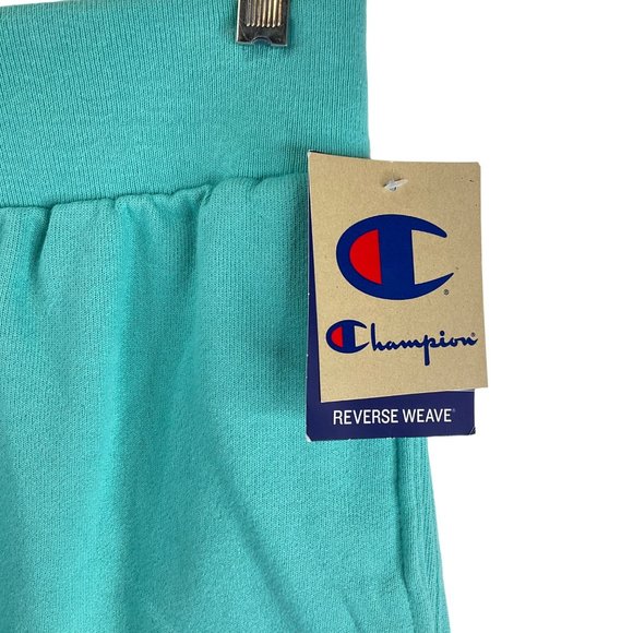 Champion Hoodie Lg & Med Shorts Set Ink Shadow Reverse Weave Hoodie Teal Nw - Picture 10 of 12